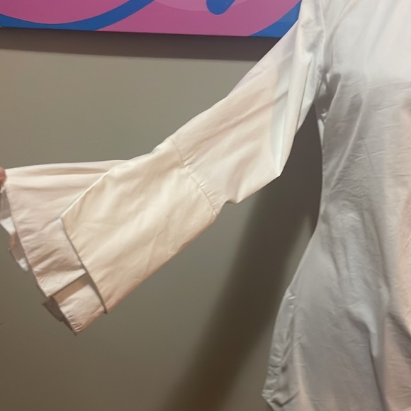 Zara White Long Sleeve Tunic Top Shirt - Picture 4 of 10